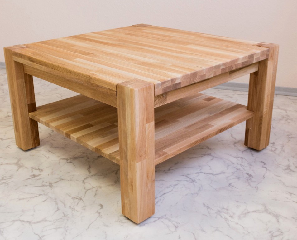 Couchtisch beistelltisch tisch eiche massiv geölt 80 x 80 mit ...