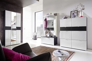 EXTRA BIG Schuhschrank ca. 54 Paar Garderobe Highboard Schrank Glas weiß anthrazit EXTRA BIG Schuhschrank ca. 54 Paar Garderobe Highboard Schrank Glas weiß anthrazit