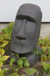 Moai Kopf Garten Deko Skulptur 30 cm Antikfinish handgearbeitet frostsicher Moai Kopf Garten Deko Skulptur 30 cm Antikfinish handgearbeitet frostsicher