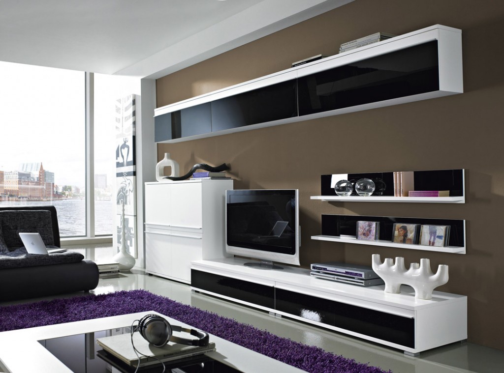 Wohnzimmer wohnwand 8 tlg. kommodetv board hängeschrank weià ...