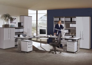 Pro Büroprogramm / Büromöbel-Set komplett 11-tlg. in grau Pro Büroprogramm / Büromöbel-Set komplett 11-tlg. in grau