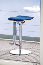 Mayer Wave Barhocker / Funktionshocker Sitz gepolstert in chrom / blau - by Buffon