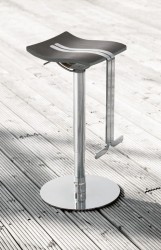 Mayer Wave Barhocker / Funktionshocker in chrom / Wenge - by Buffon
