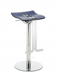 Mayer Wave Barhocker / Funktionshocker in chrom / blau by Oscar Buffon