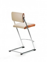 Mayer Jet Line Tresenhocker in chrom / beige-hellbraun 
