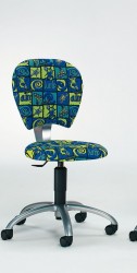 Mayer Cyper-Chair 2421 Arbeitszimmerdrehstuhl / Jugendzimmerdrehstuhl in perlsilber / gr�n-blau gemustert