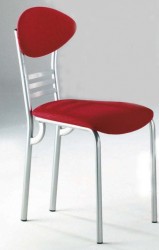 Mayer 2592 Stuhl / Esszimmerstuhl / K�chenstuhl in perlsilber / rot 
