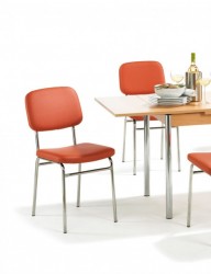 Mayer 2180 01 Stuhl / Esszimmerstuhl / K�chenstuhl / Bistrostuhl in chrom / terracotta 