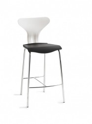 Mayer My Edition 1128 01 628 Design - Tresenhocker in chrom / schwarz / R�cken wei�