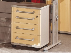 Pro Büro-Rollcontainer in Ahorn / silber, abschließbar 42 x 60 x 48 Pro Büro-Rollcontainer in Ahorn / silber, abschließbar 42 x 60 x 48