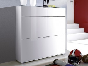 Kalifornien Schuhschrank / Schuhkommode mit Klappen in weiss-Hochglanz 100 x 105 x 30 Kalifornien Schuhschrank / Schuhkommode mit Klappen in weiss-Hochglanz 100 x 105 x 30
