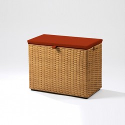 Necke Cassandra W�schetruhe / Korbtruhe geflochten aus Peddigband in erle Stoff terracotta