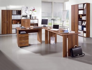 Chef Komplett Büro Büromöbel Schreibtisch Regale 9 tlg NEU Büroausstattung in Walnuss Chef Komplett Büro Büromöbel Schreibtisch Regale 9 tlg NEU Büroausstattung in Walnuss