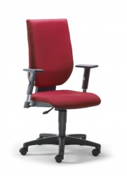 Mayer Tertio 2277 Drehstuhl mit verstellbarer R�ckenlehne und Armlehnen in schwarz / rot