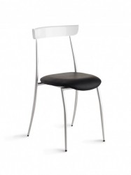 Mayer 2193 moderner Stuhl gepolsterter Sitz perlsilber / schwarz / Lack wei�