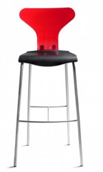 Mayer My Edition Design-Barhocker in perlsilber / schwarz / rot 
