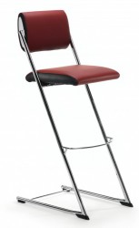Mayer 1145 Jet Line Barhocker in chrom / dunkelrot-schwarz