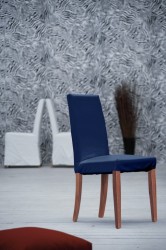 Jan Kurtz Franziska Stuhl 2er Set in Buche kirschbaumfarben / blau