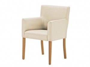 Jan Kurtz Guzz Sessel / Colonialsessel in Eiche massiv / Leder creme 