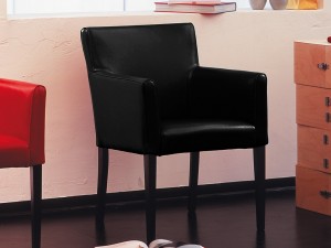 Jan Kurtz Guzz Sessel / Colonialsessel in wenge / Leder schwarz 