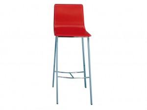 Jan Kurtz Monza Barhocker chrom / Leder rot