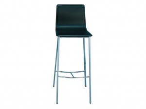Jan Kurtz Monza Barhocker / Tresenhocker verchromt / Leder schwarz 41 x 101 x 34