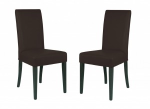 Jan Kurtz Harl Stuhl im 2-er Set wenge / Leder dunkel-braun