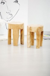 Jan Kurtz Java Hocker Teak massiv, Unikat