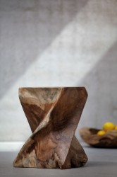 Jan Kurtz ZIG ZAG Hocker rund - Teak massiv, Unikat Jan Kurtz ZIG ZAG Hocker rund - Teak massiv, Unikat
