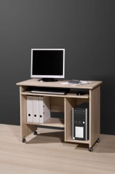 Schreibtisch Conni Bürotisch PC Tisch Computertisch auf Gummi Laufrollen in Sonoma Eiche sägegrau Schreibtisch Conni Bürotisch PC Tisch Computertisch auf Gummi Laufrollen in Sonoma Eiche sägegrau