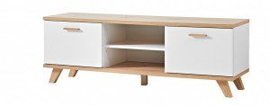 Lowboard TV-Board Kommode Anrichte Sideboard Norway 2 Türen in weiß Eiche 144 x 49 x 40 Lowboard TV-Board Kommode Anrichte Sideboard Norway 2 Türen in weiß Eiche 144 x 49 x 40