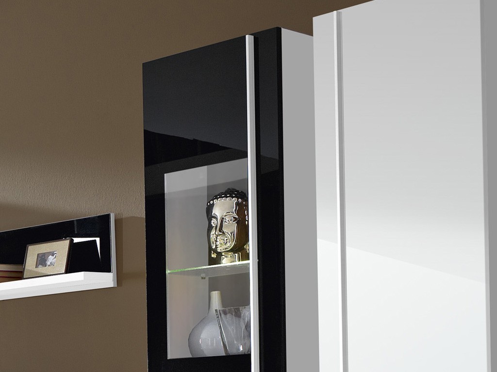 Steel wohnzimmer programm 8 tlg. in weià / schwarz mit glas ...