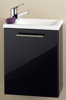 {Badschrank anthrazit
73} Handwaschplatz Aktzent Gäste WC Waschplatz Hochglanzfront Gästebad ... | {Badschrank anthrazit
73}