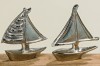2er Set Skulptur Boot silber Schiff Meer Strand Bad Geschenk Deko Objekt Aluminium 2er Set Skulptur Boot silber Schiff Meer Strand Bad Geschenk Deko Objekt Aluminium