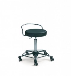 Mayer 1254 61 Arbeitsdrehhocker mit Ringbügel in verchromt Hartbodenrollen H: 54-74 cm Mayer 1254 61 Arbeitsdrehhocker mit Ringbügel in verchromt Hartbodenrollen H: 54-74 cm