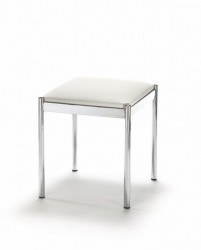 Hocker Sitzhocker Badhocker Metall Chrom Vintage Kunstleder 38 x 45 x 38 Hocker Sitzhocker Badhocker Metall Chrom Vintage Kunstleder 38 x 45 x 38