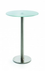 Stehtisch Bistrotisch in Edelstahl gebürstet rund 70 cm / Glas 10 mm Klarglas oder satiniert Stehtisch Bistrotisch in Edelstahl gebürstet rund 70 cm / Glas 10 mm Klarglas oder satiniert