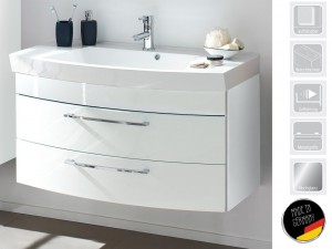 Waschplatz Badschrank Unterschrank Waschbecken Waschtisch Badezimmer RIMA weiß Waschplatz Badschrank Unterschrank Waschbecken Waschtisch Badezimmer RIMA weiß