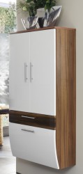 Bad Hochschrank Hängeschrank Badschrank Hochglanzfront Walnuss Weiß NEU Bad Hochschrank Hängeschrank Badschrank Hochglanzfront Walnuss Weiß NEU