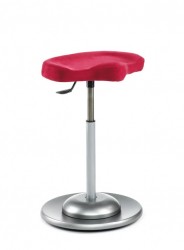 Mayer 1108 EF Pendelhocker mit ergonomisch geformtem Sitz in edelstahlfarbig / rot Mayer 1108 EF Pendelhocker mit ergonomisch geformtem Sitz in edelstahlfarbig / rot