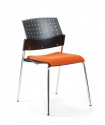 Mayer Profi Office 2576 Stapelstuhl in chrom / schwarz / orange Mayer Profi Office 2576 Stapelstuhl in chrom / schwarz / orange