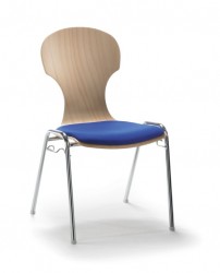 Mayer Profi Office Holzschalenstuhl / Stapelstuhl chrom / Buche natur / blau Mayer Profi Office Holzschalenstuhl / Stapelstuhl chrom / Buche natur / blau