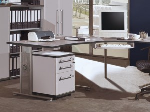 Pro Büro-Arbeitstisch höhenverstellbar in Lichtgrau 100 x 70-80 x 80 Pro Büro-Arbeitstisch höhenverstellbar in Lichtgrau 100 x 70-80 x 80