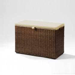 Necke Odilie Wäsche- / Sitz-Truhe Peddigband geflochten in nussbaum Stoff beige Necke Odilie Wäsche- / Sitz-Truhe Peddigband geflochten in nussbaum Stoff beige